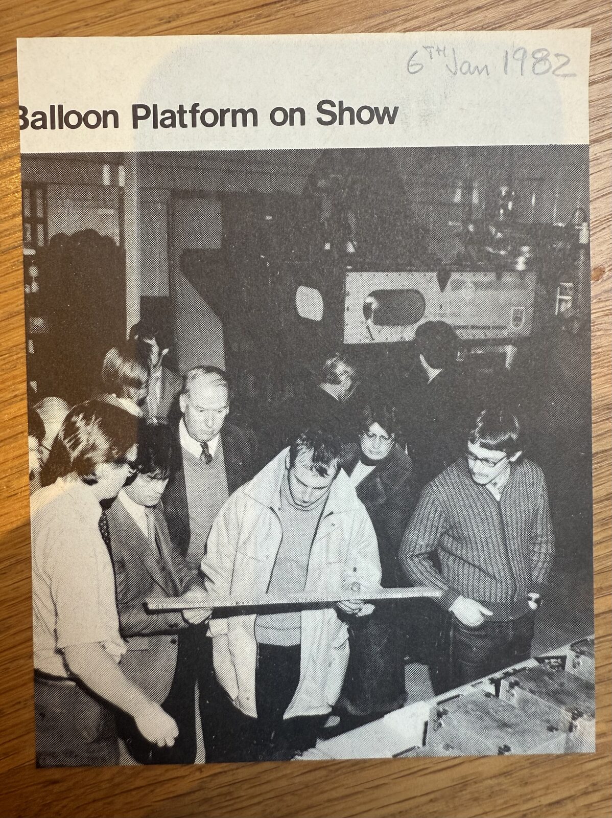 Newspaper clipping: Balloon Platform on Show, 1982